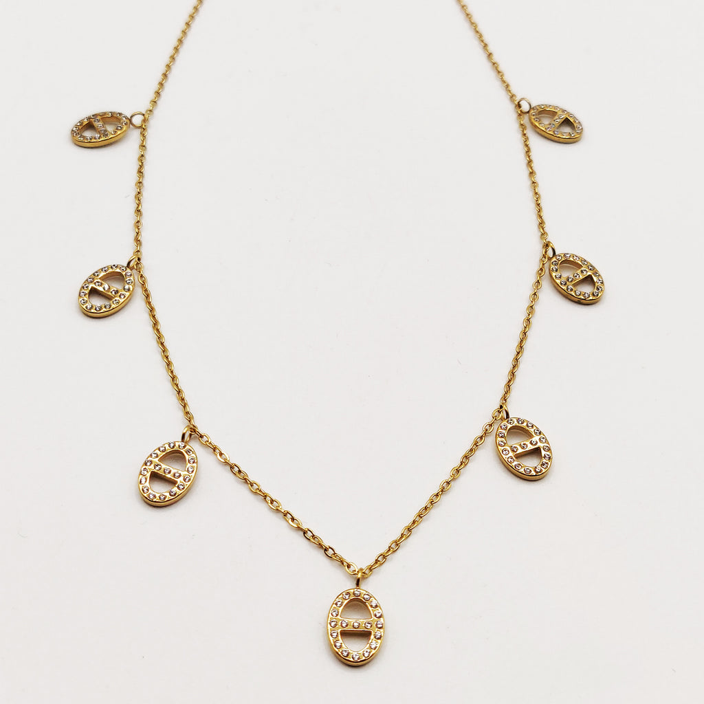 Collier Multi H Luxe Cristaux