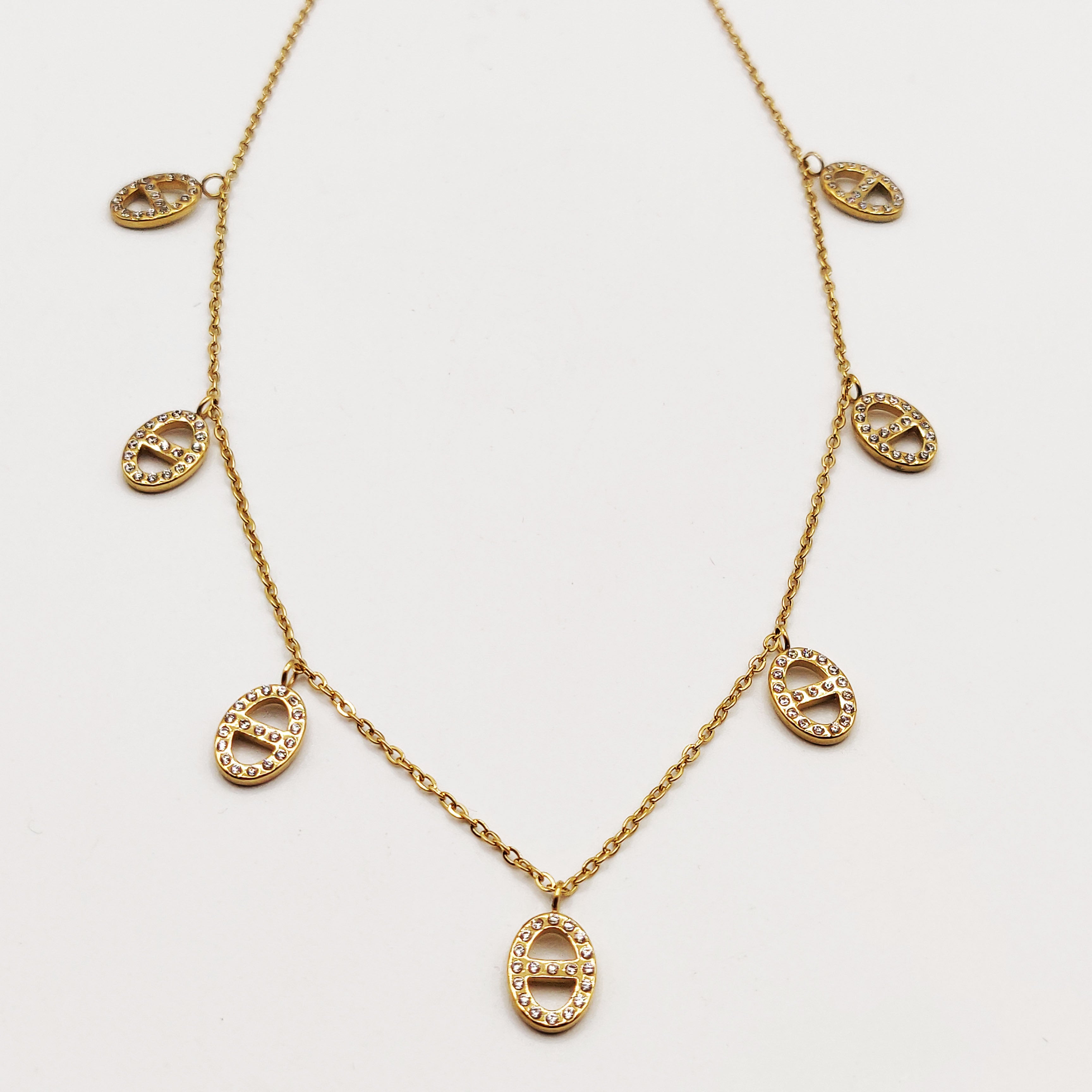 Collier Multi H Luxe Cristaux