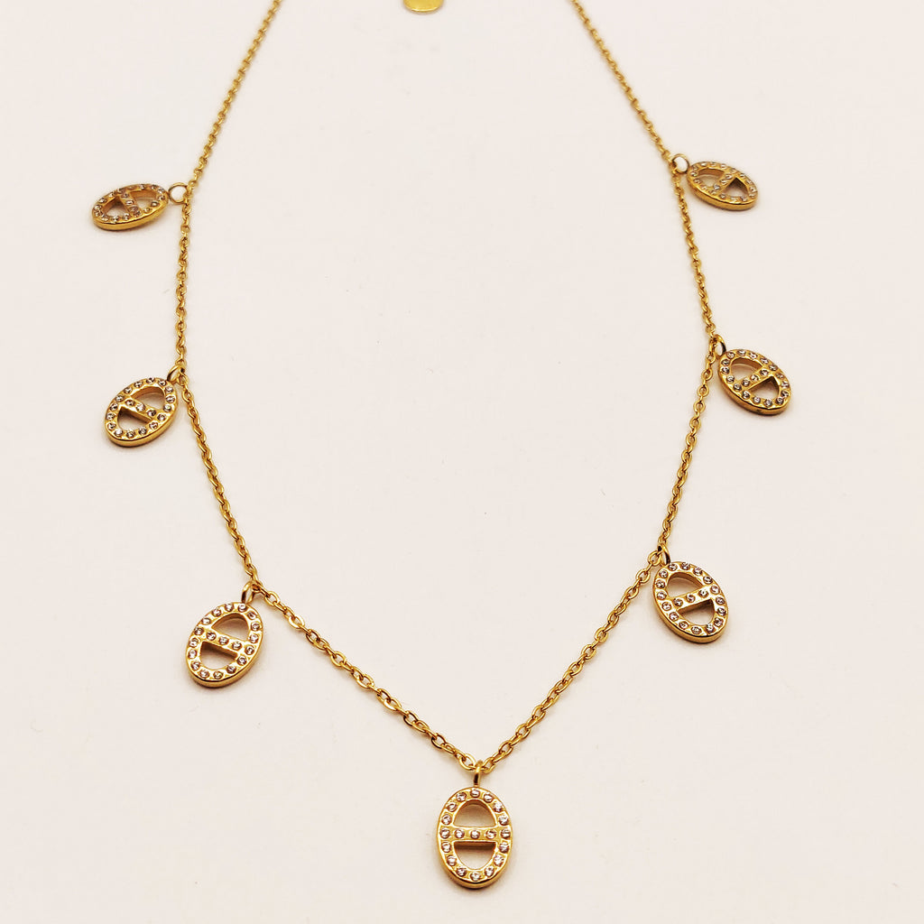 Collier Multi H Luxe Cristaux