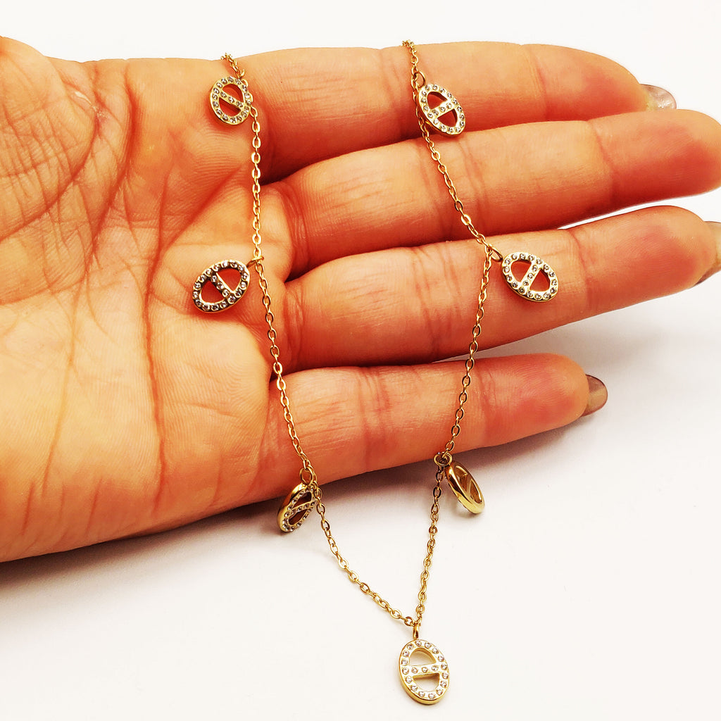 Collier Multi H Luxe Cristaux
