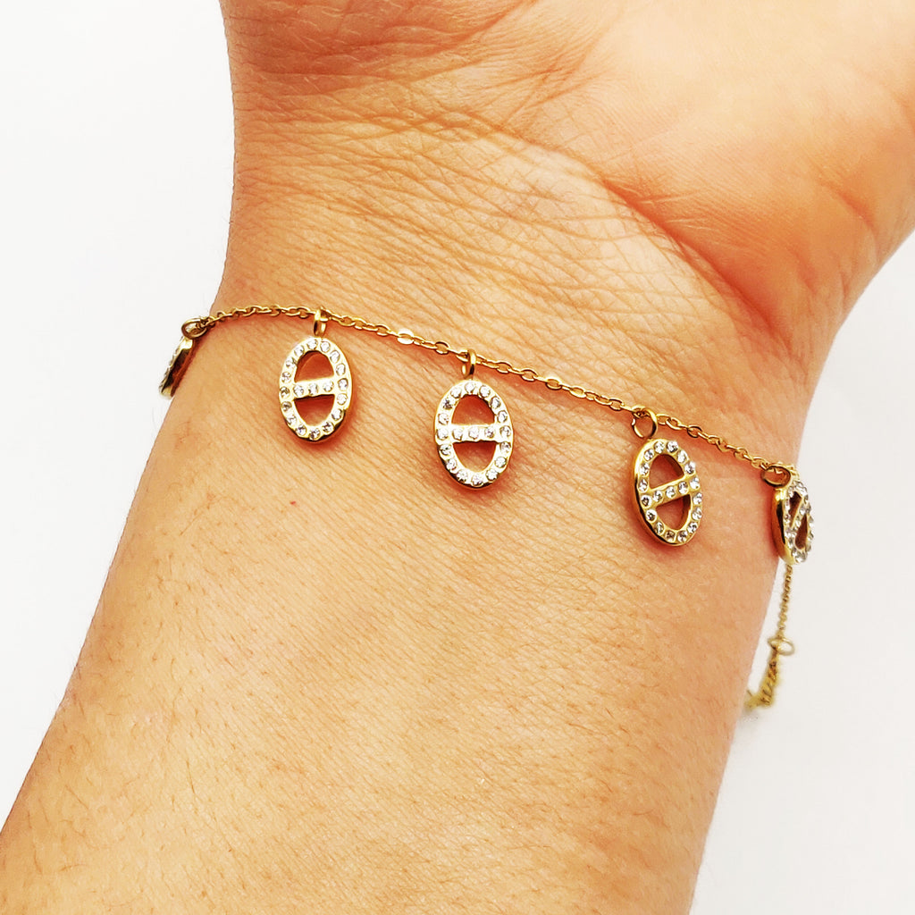 Bracelet Multi H Luxe Cristaux