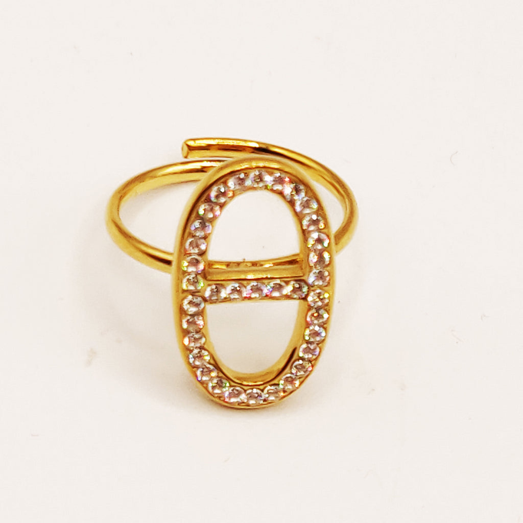 Bague Multi H Luxe Cristaux