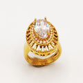 Bague Grand Cristal Ovale Tour Cristaux Luxe