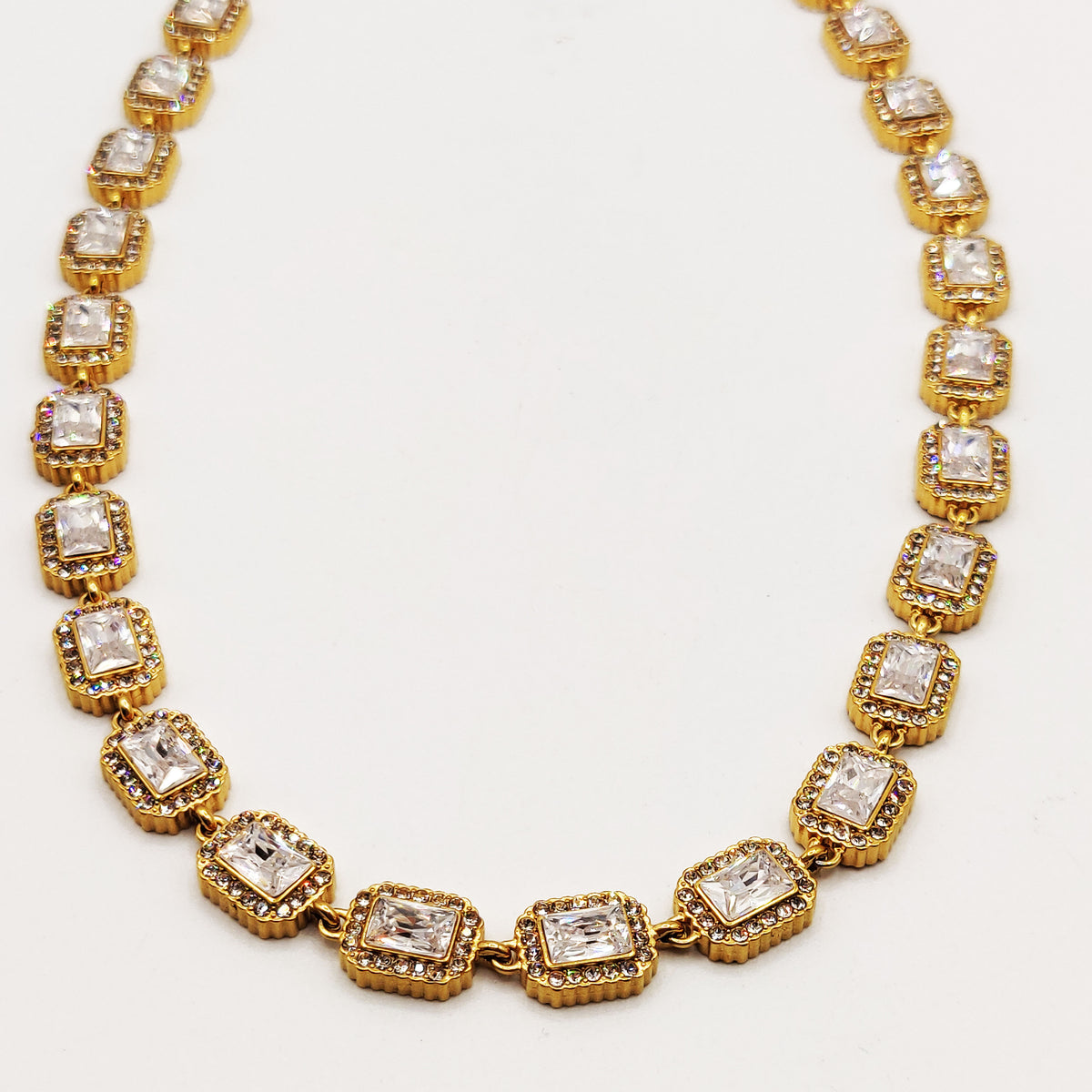 Collier Multi Cristaux Rectangles Tour Cristaux Luxe