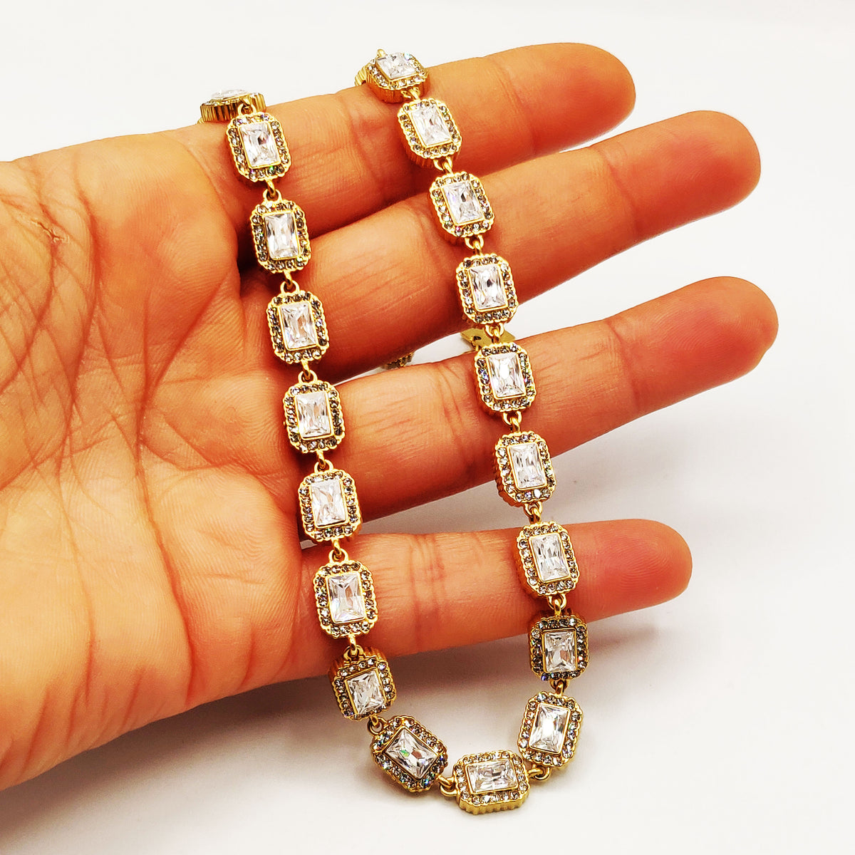 Collier Multi Cristaux Rectangles Tour Cristaux Luxe