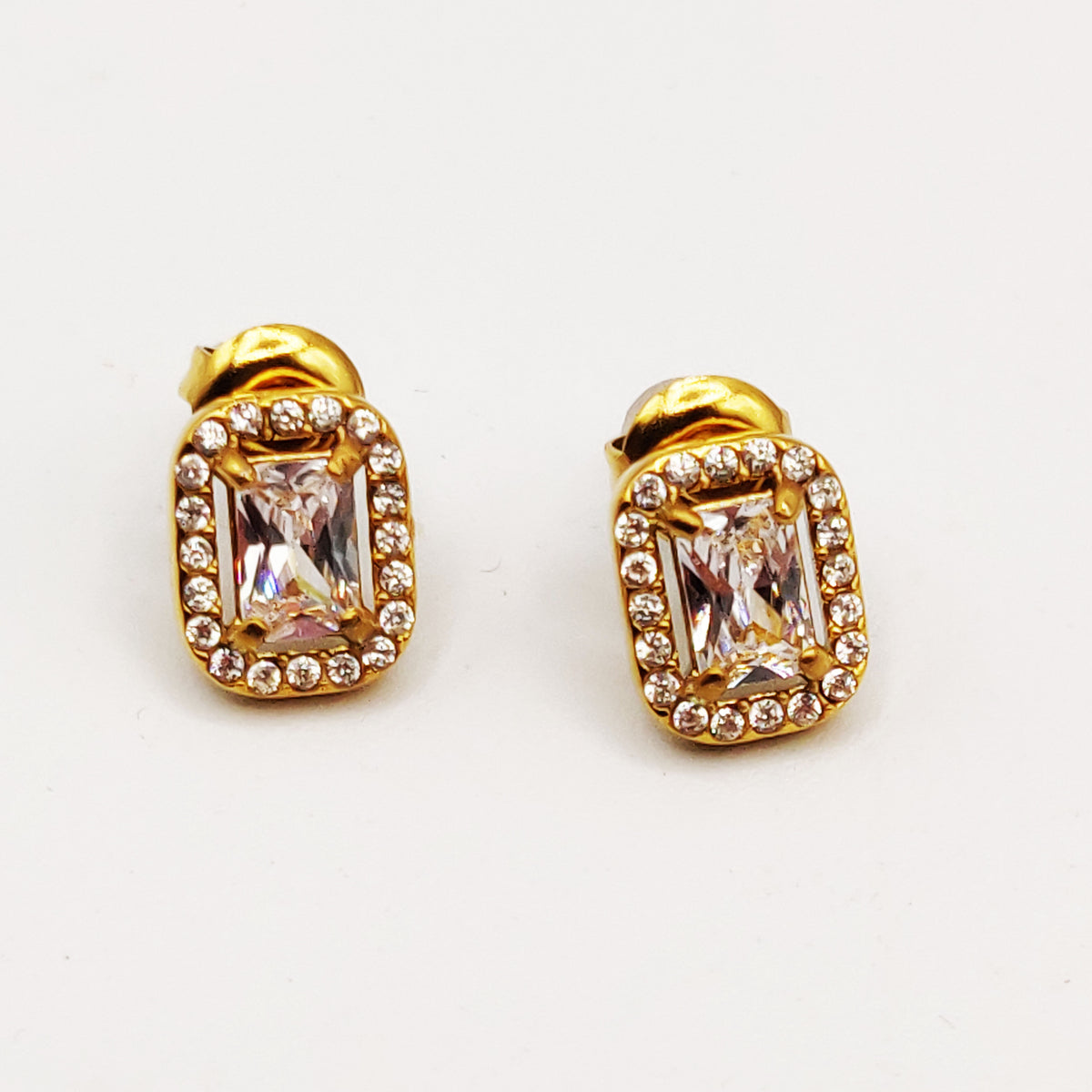 Boucles d'oreilles Multi Cristaux Rectangles Tour Cristaux Luxe