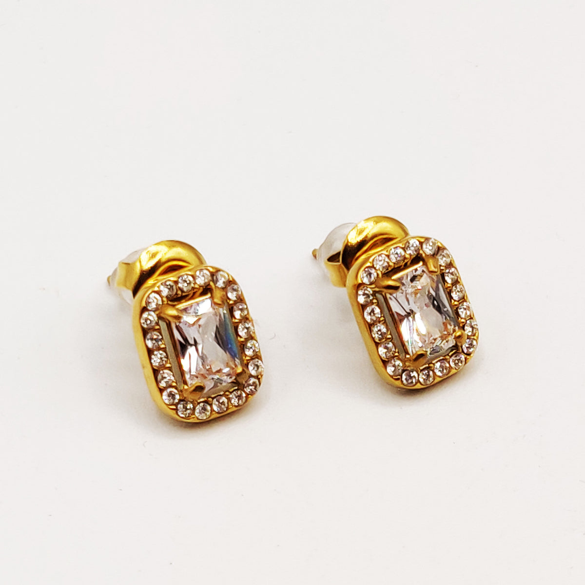 Boucles d'oreilles Multi Cristaux Rectangles Tour Cristaux Luxe