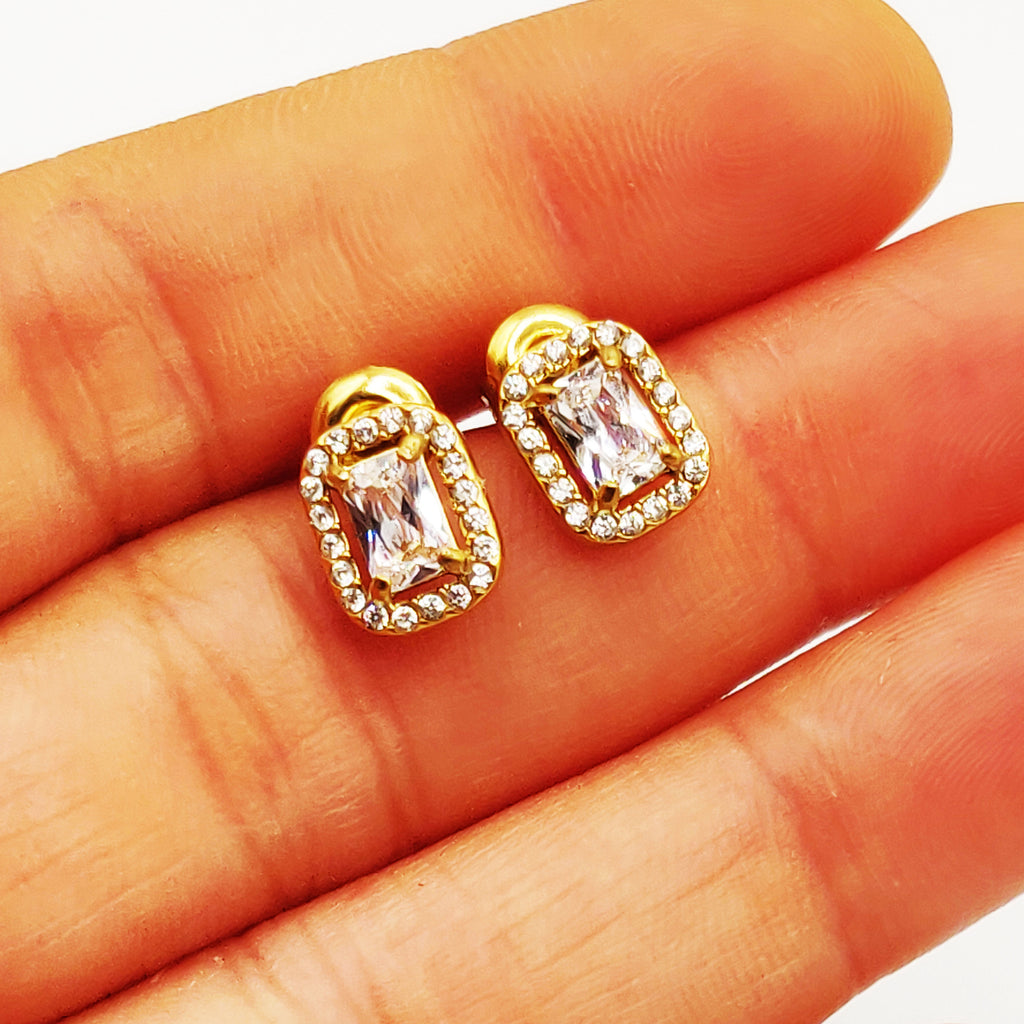 Boucles d'oreilles Multi Cristaux Rectangles Tour Cristaux Luxe