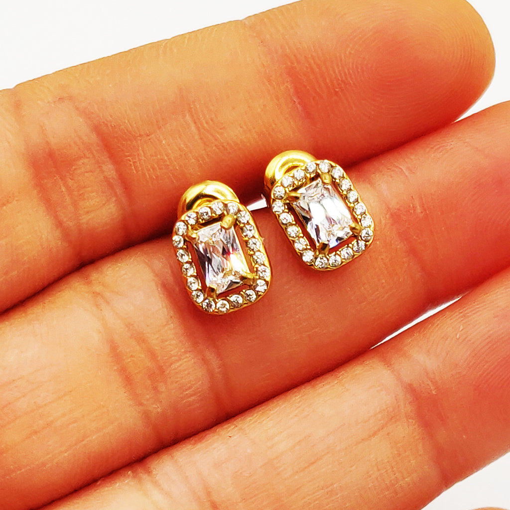 Boucles d'oreilles Multi Cristaux Rectangles Tour Cristaux Luxe