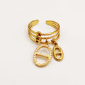 Bague Triple Lignes Triple Pendentifs H Luxe