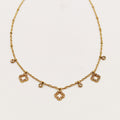 Collier Triple Trèfles Tour Cristaux et Cristaux Luxe