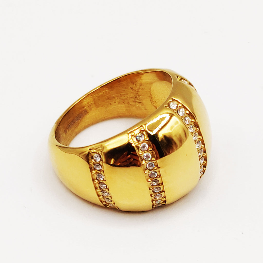 Bague 5 Lignes Cristaux Luxe