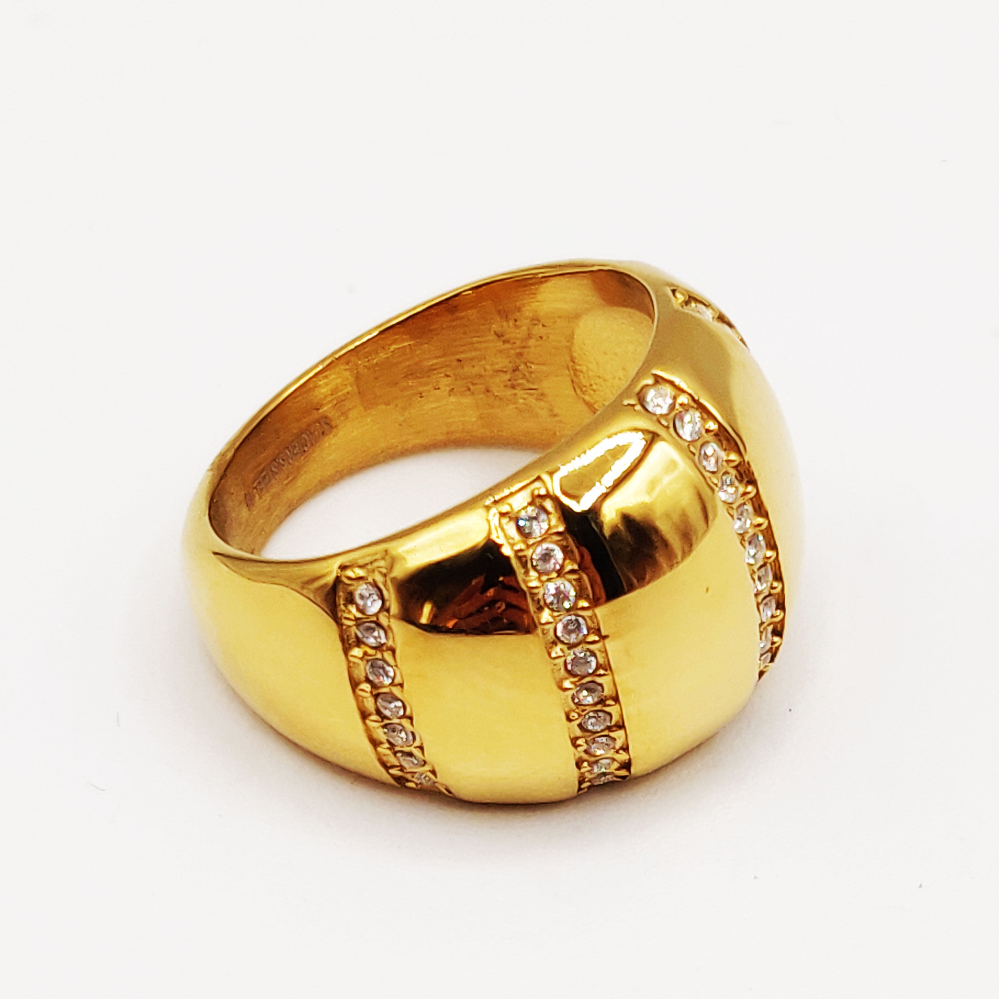Bague 5 Lignes Cristaux Luxe