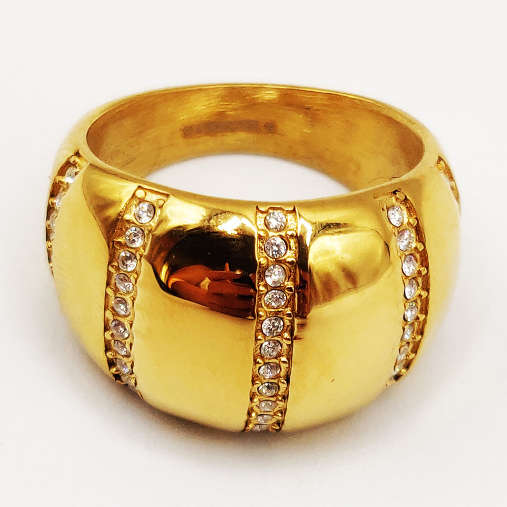 Bague 5 Lignes Cristaux Luxe