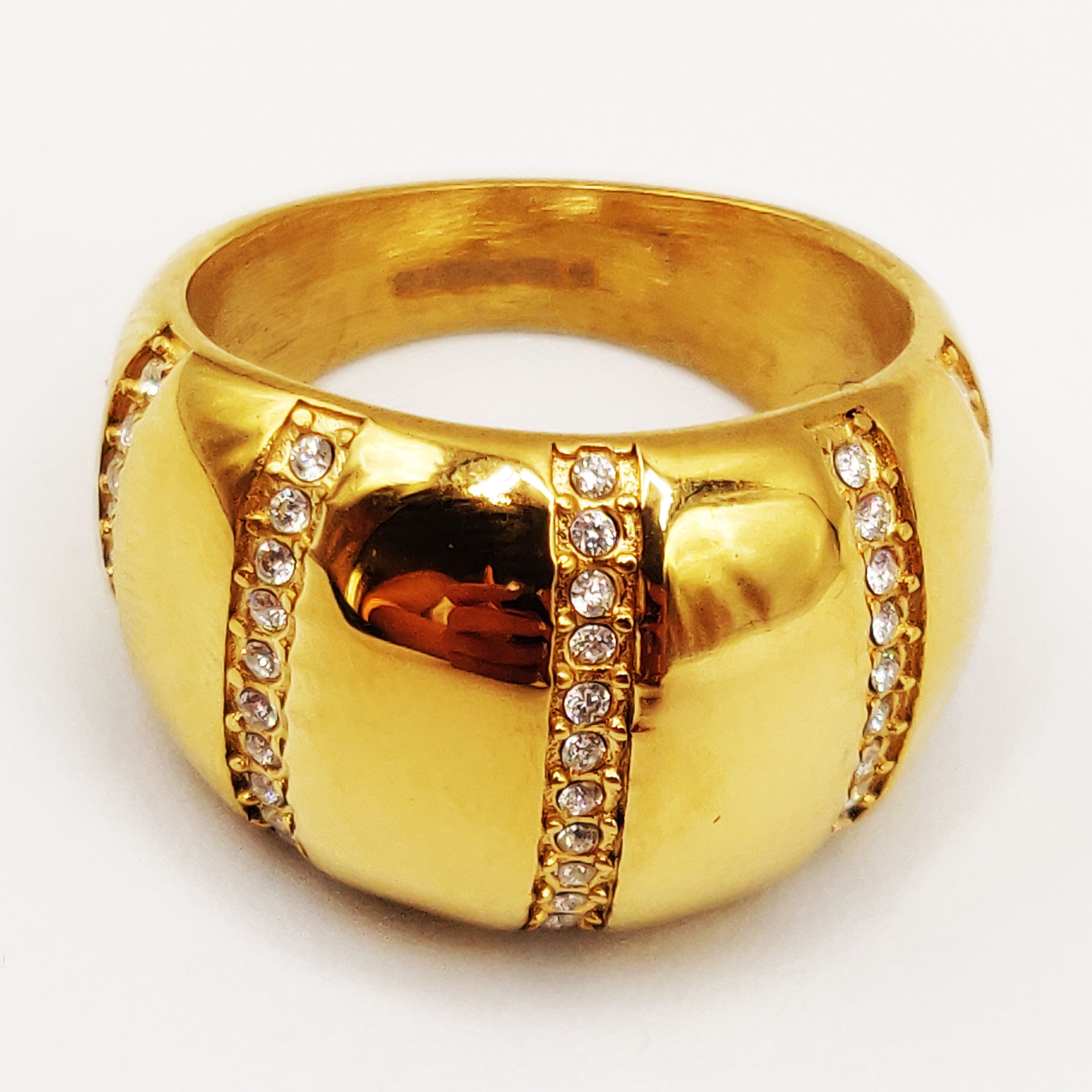 Bague 5 Lignes Cristaux Luxe