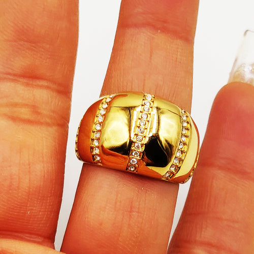Bague 5 Lignes Cristaux Luxe