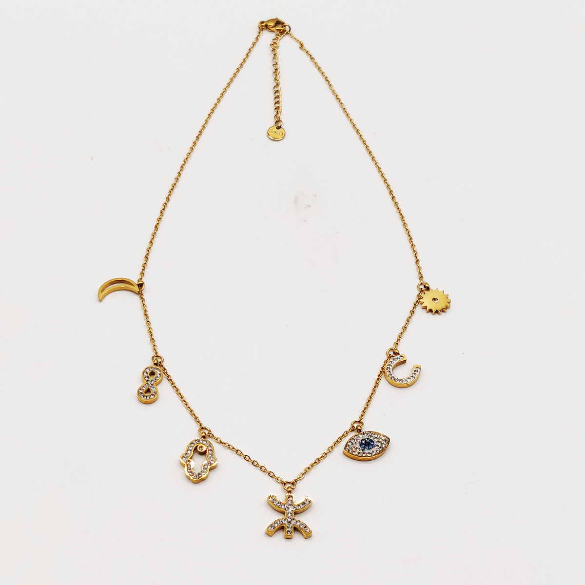 Collier Multi Pendentifs Amazigh Oeil Bleu Luxe