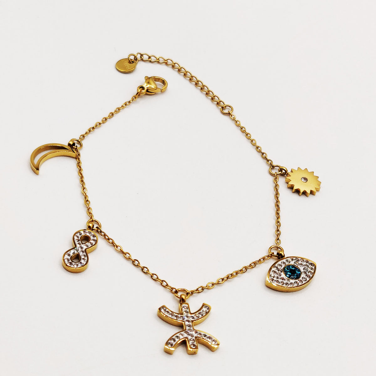 Bracelet Multi Pendentifs Amazigh Oeil Bleu Luxe