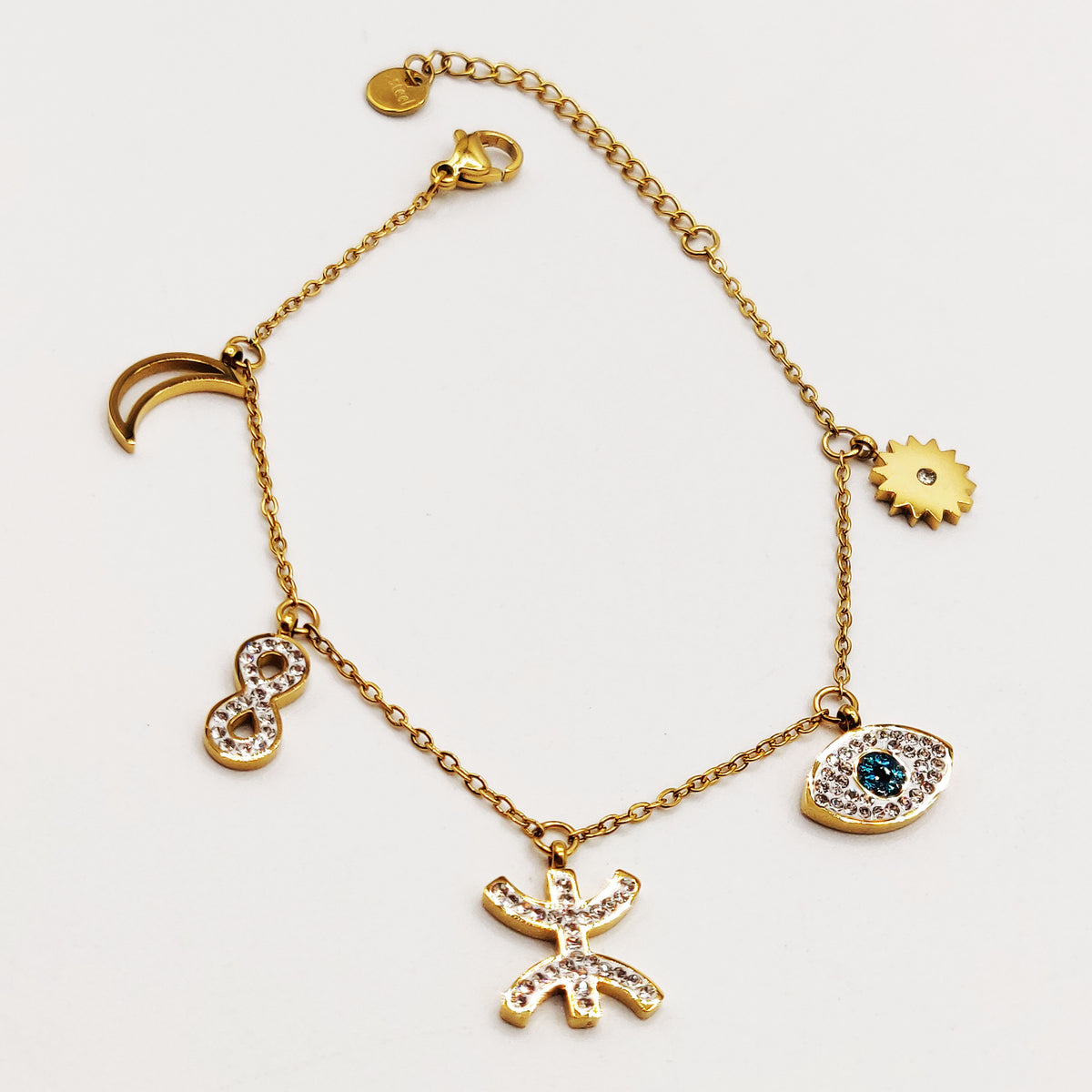 Bracelet Multi Pendentifs Amazigh Oeil Bleu Luxe