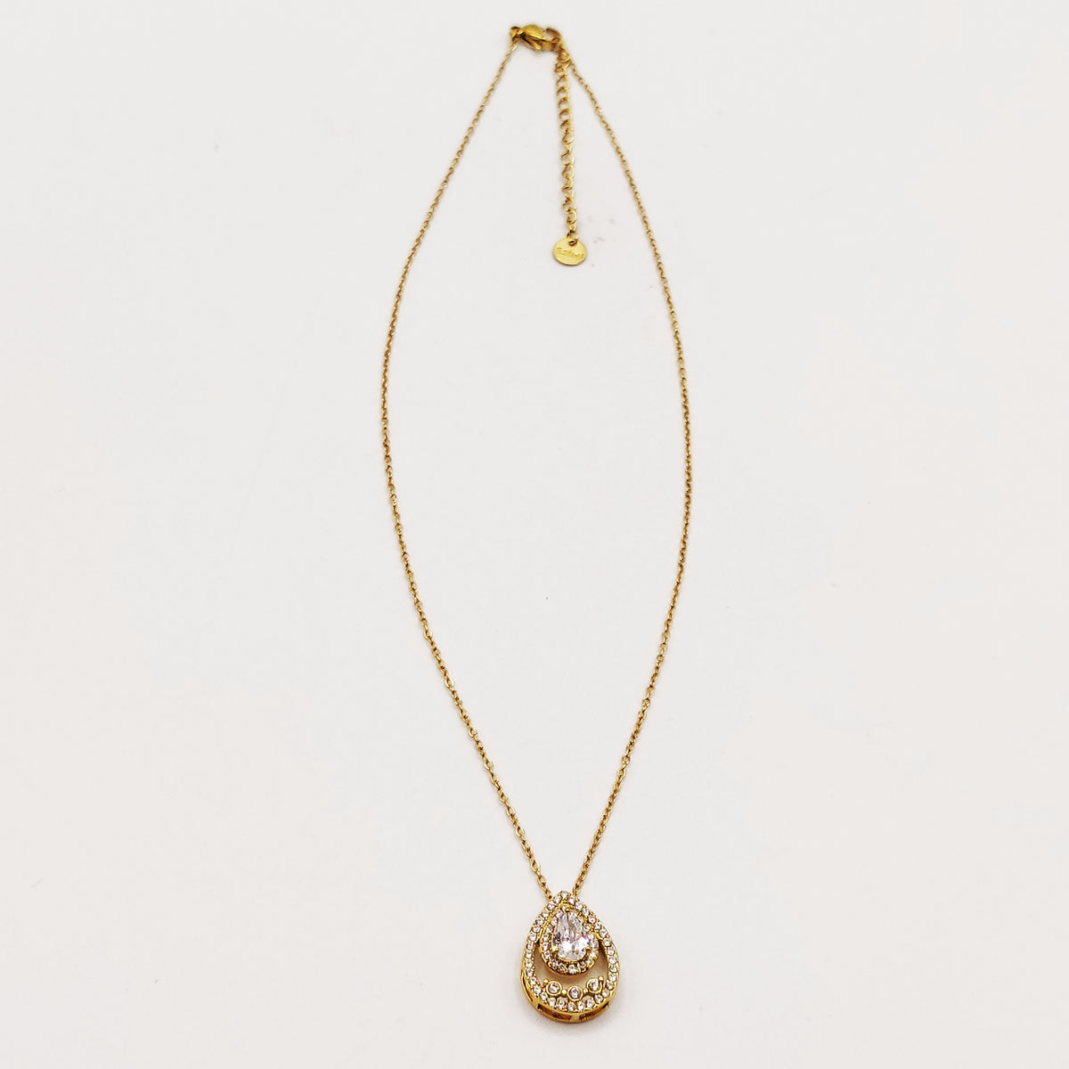 Collier Goutte Double Tour Cristaux Luxe