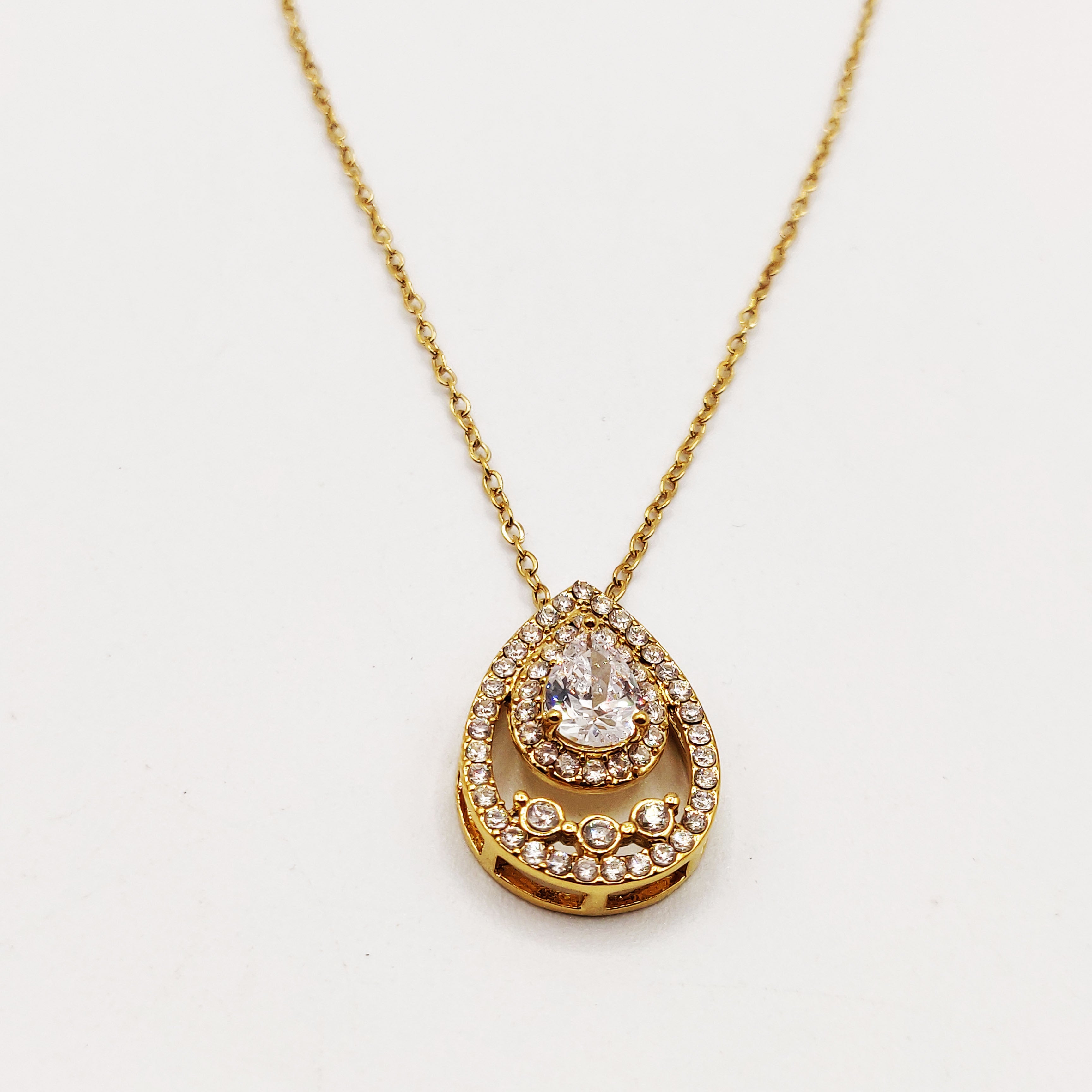 Collier Goutte Double Tour Cristaux Luxe