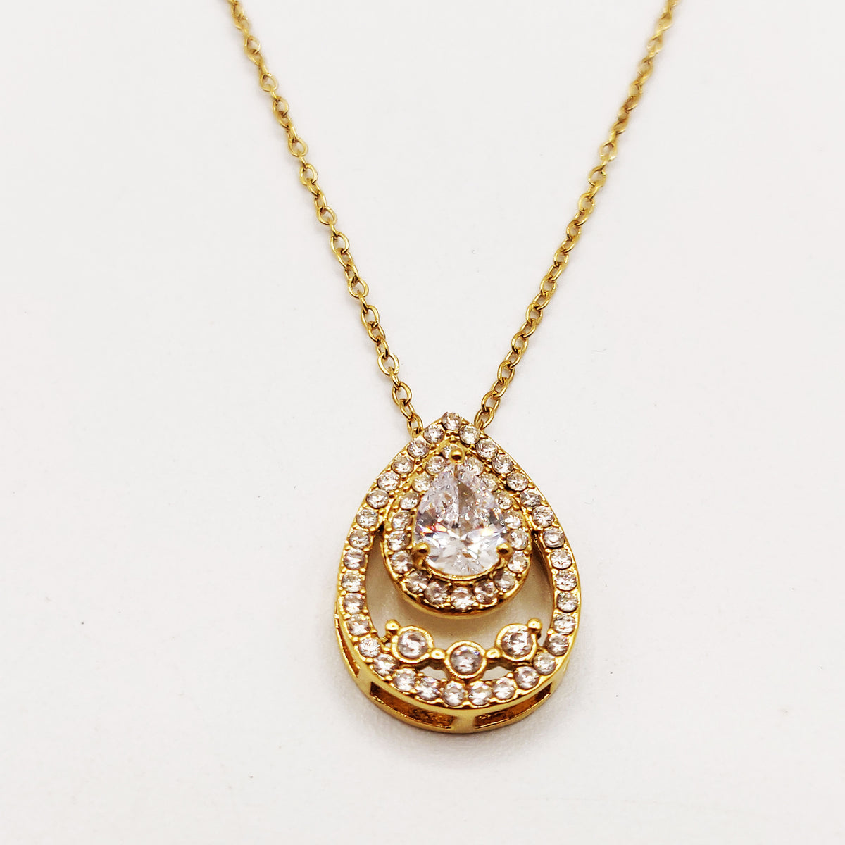Collier Goutte Double Tour Cristaux Luxe