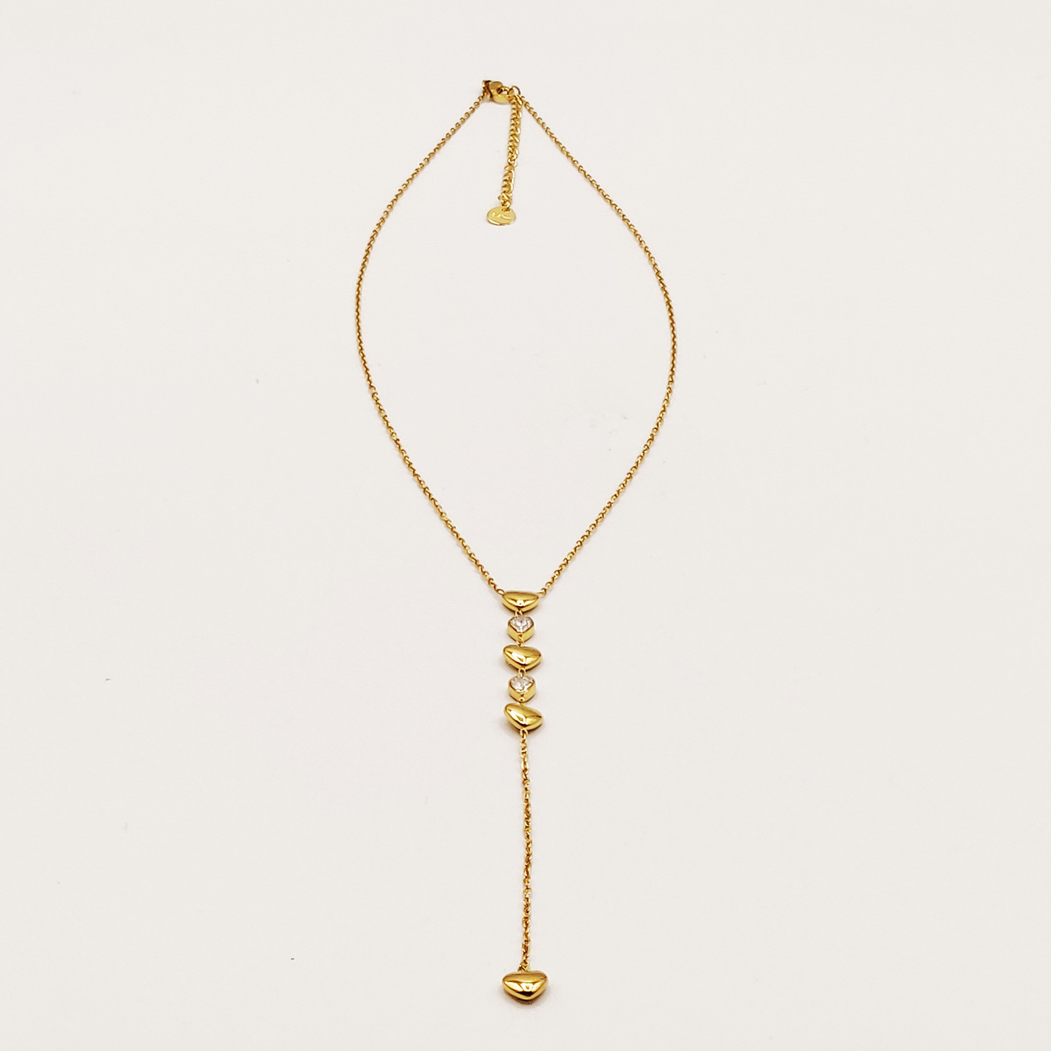 Collier Coeurs Bombés et Cristaux Luxe