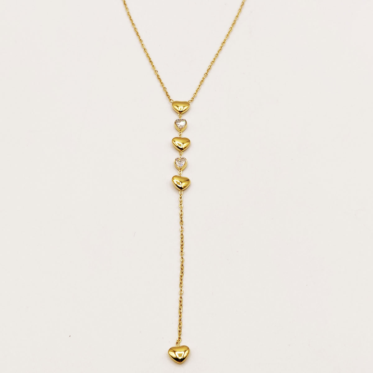 Collier Coeurs Bombés et Cristaux Luxe