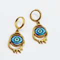 Boucles d'oreilles Chaîne Bibelots Oeil Bleu Luxe