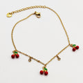 Chaîne de Cheville Cerises et Cristaux Luxe