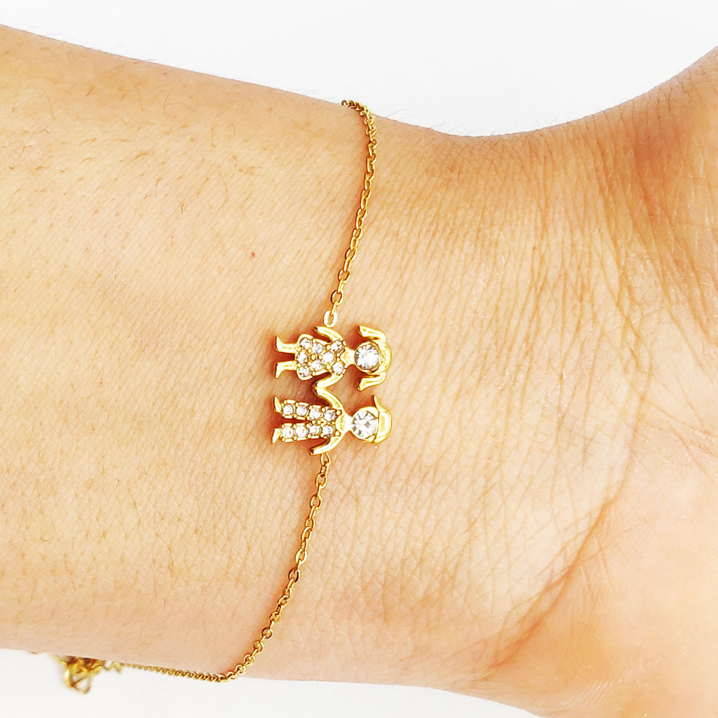 Bracelet Frère et Soeur Cristaux Luxe