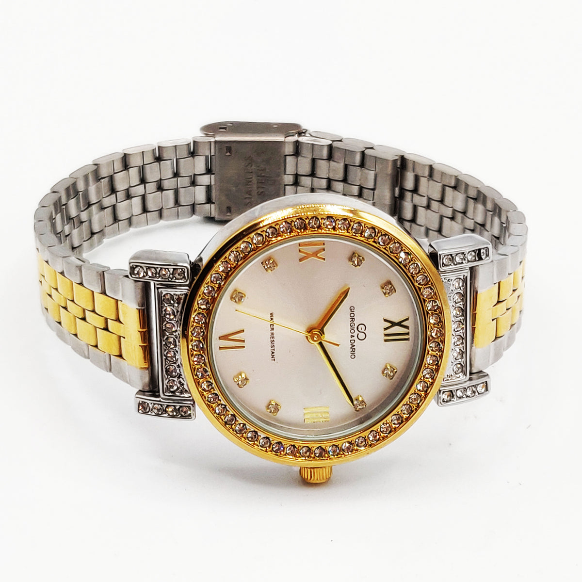 Montre Giorgio & Dario EU6562 Bracelet Argenté et Doré Fond Blanc