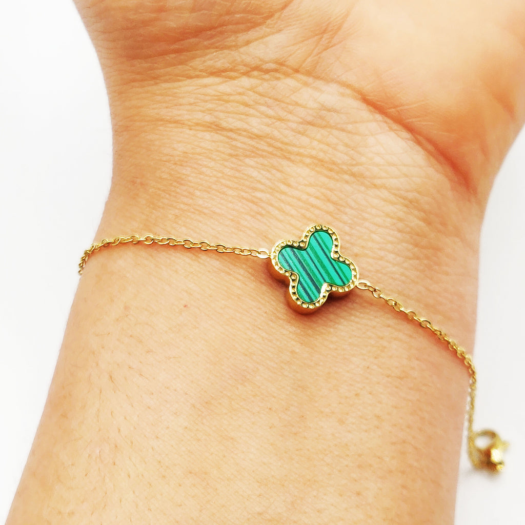 Bracelet Trèfle Vert Luxe