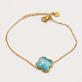 Bracelet Trèfle Pierre Bleue Claire