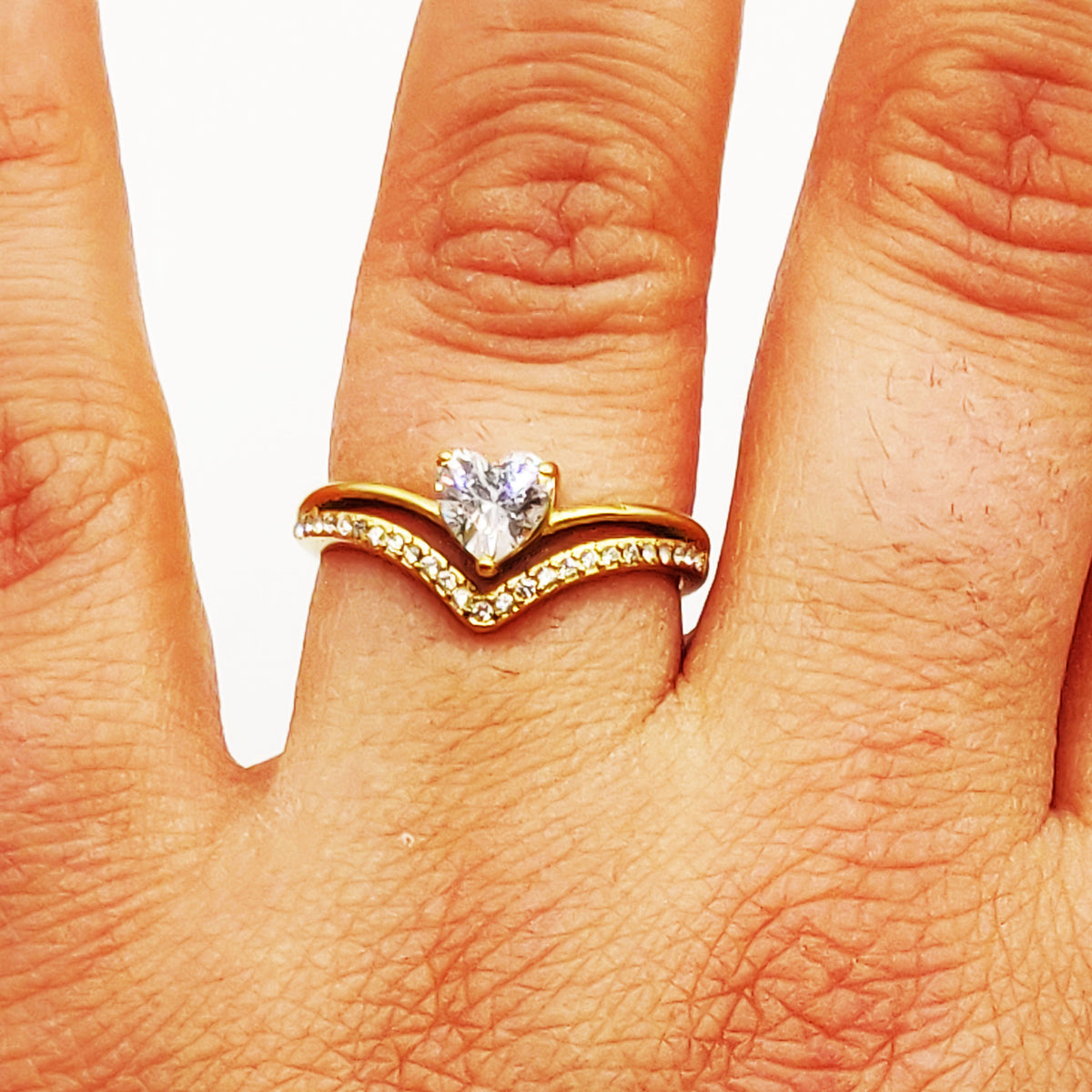 Bague Coeurs Cristaux Luxe