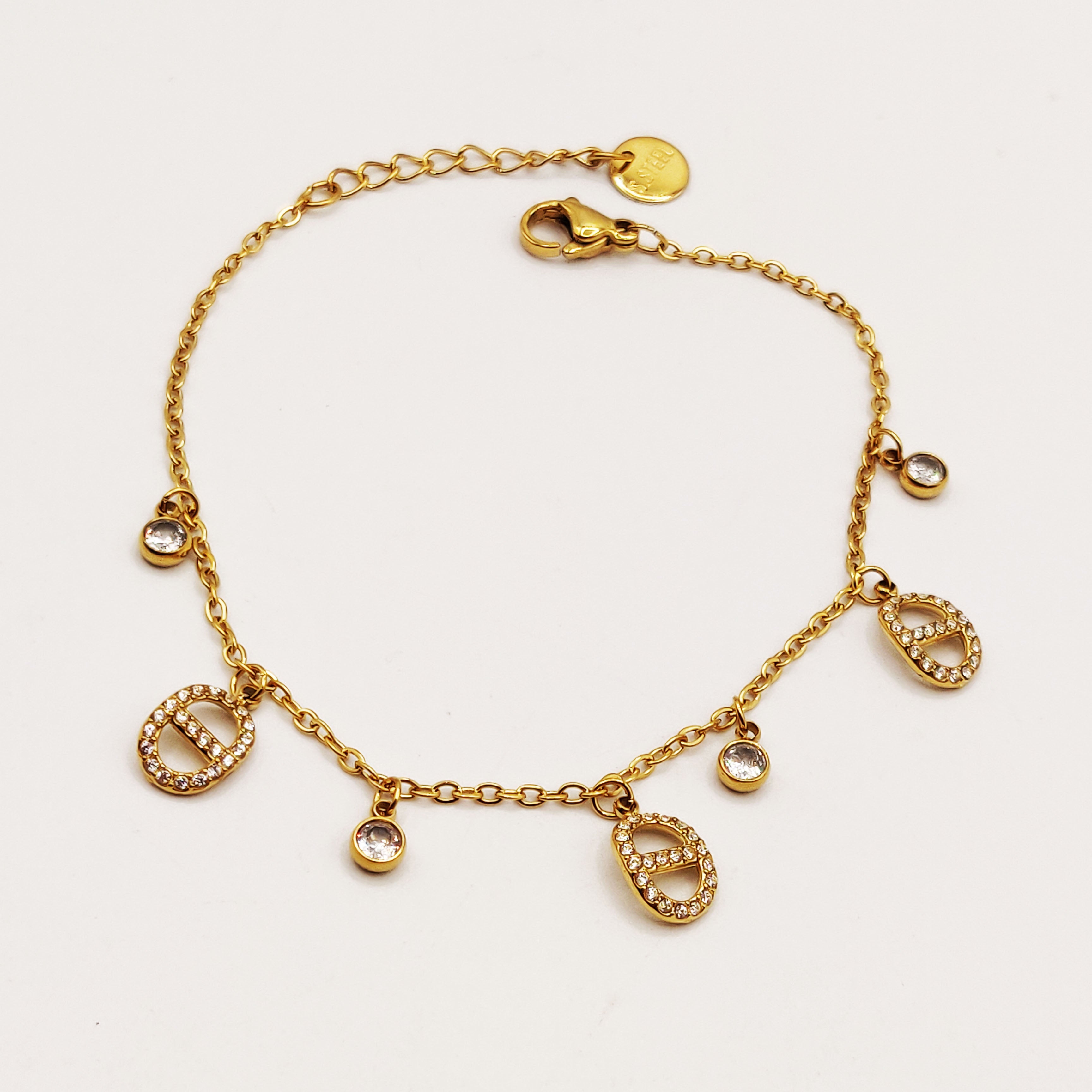 Bracelet Multi H Luxe Cristaux et Cristaux Ronds