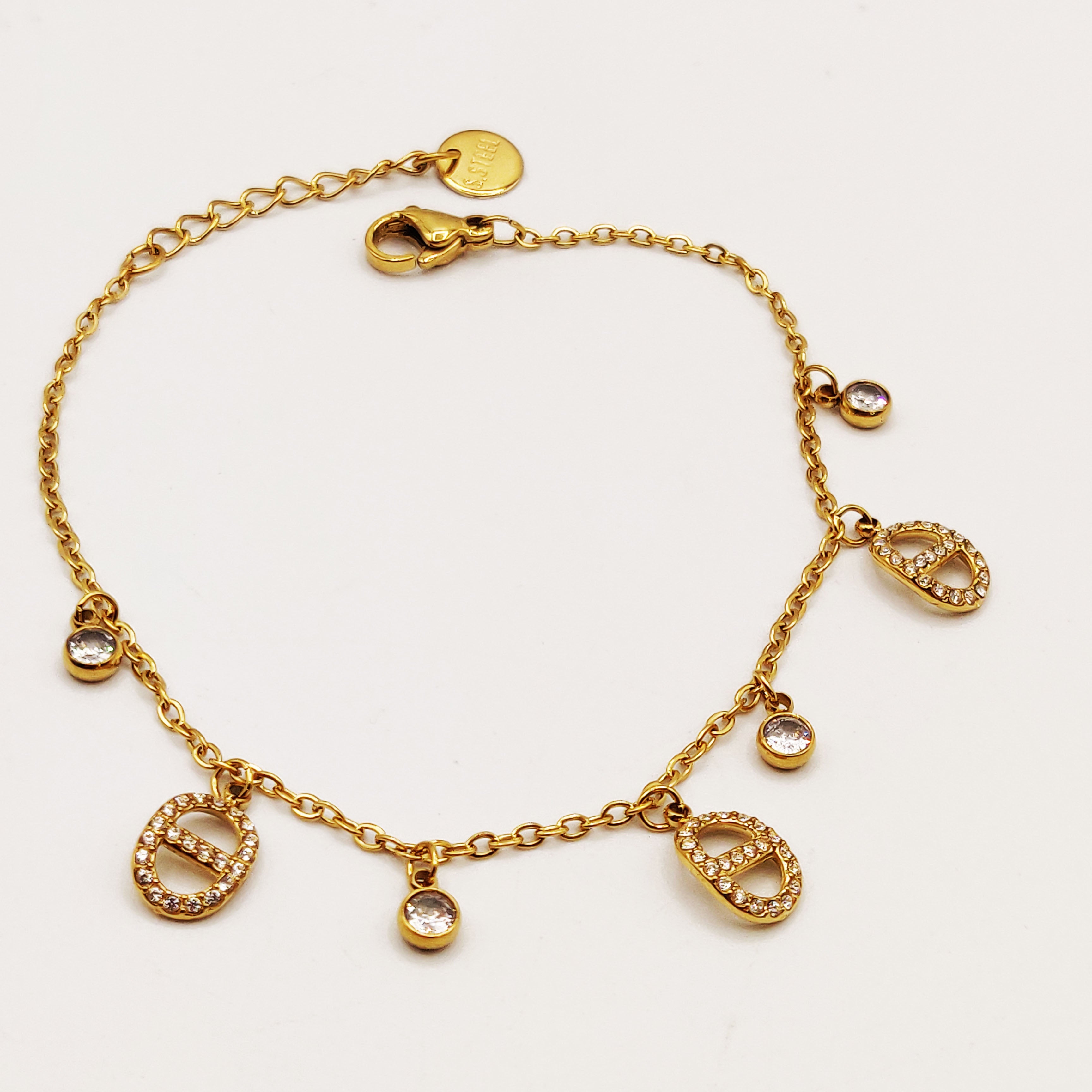 Bracelet Multi H Luxe Cristaux et Cristaux Ronds