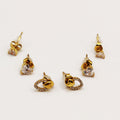 Boucles d'oreilles Trio Coeurs Cristaux Luxe