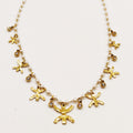 Collier Multi Amazigh, Cristaux Ronds et Perles d'imitation Blanches Luxe