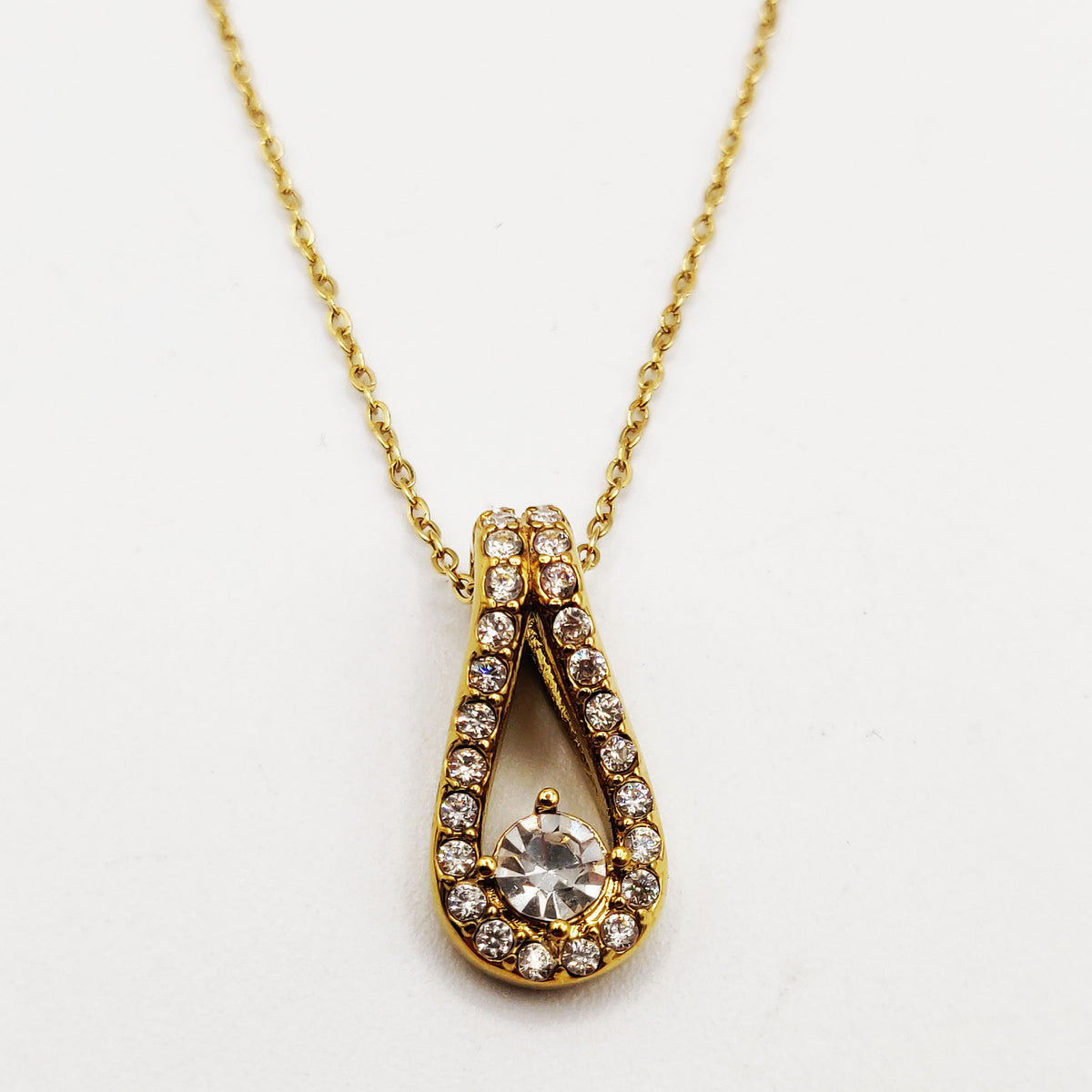 Collier Goutte Tour Cristaux et Cristal Rond