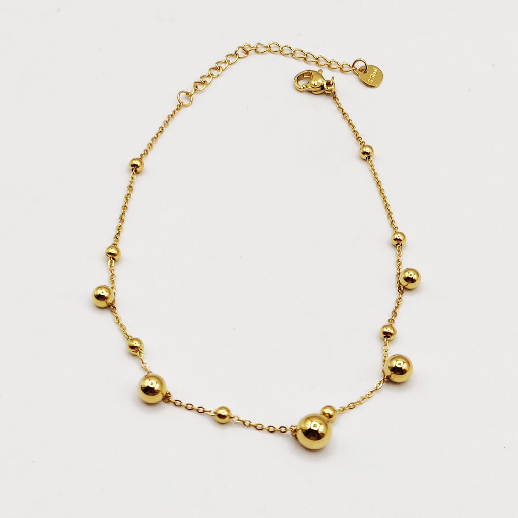 Chaîne de Cheville Perles d'imitation Dorées Multi Tailles