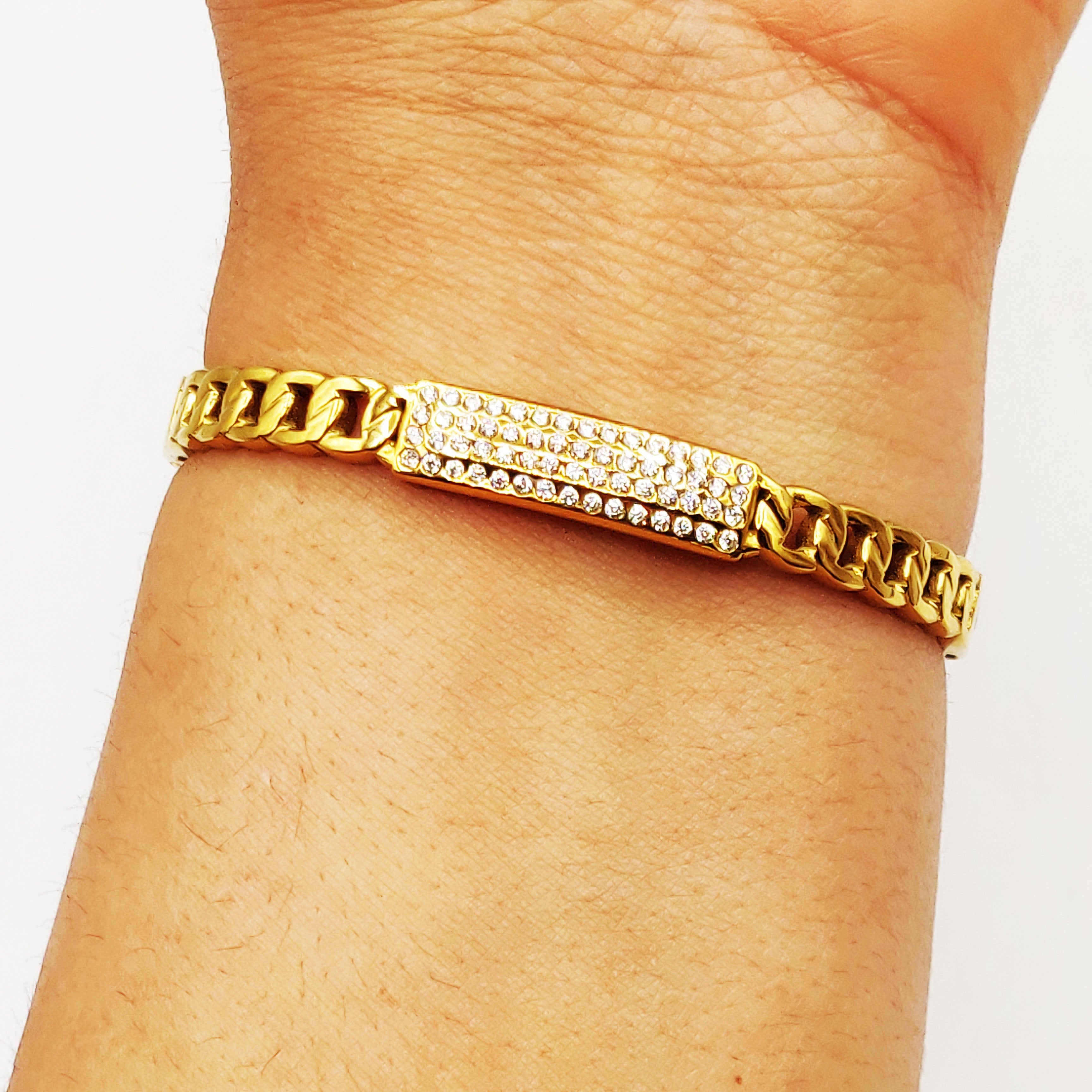 Bracelet Rigide Tresse Barre Cristaux Luxe