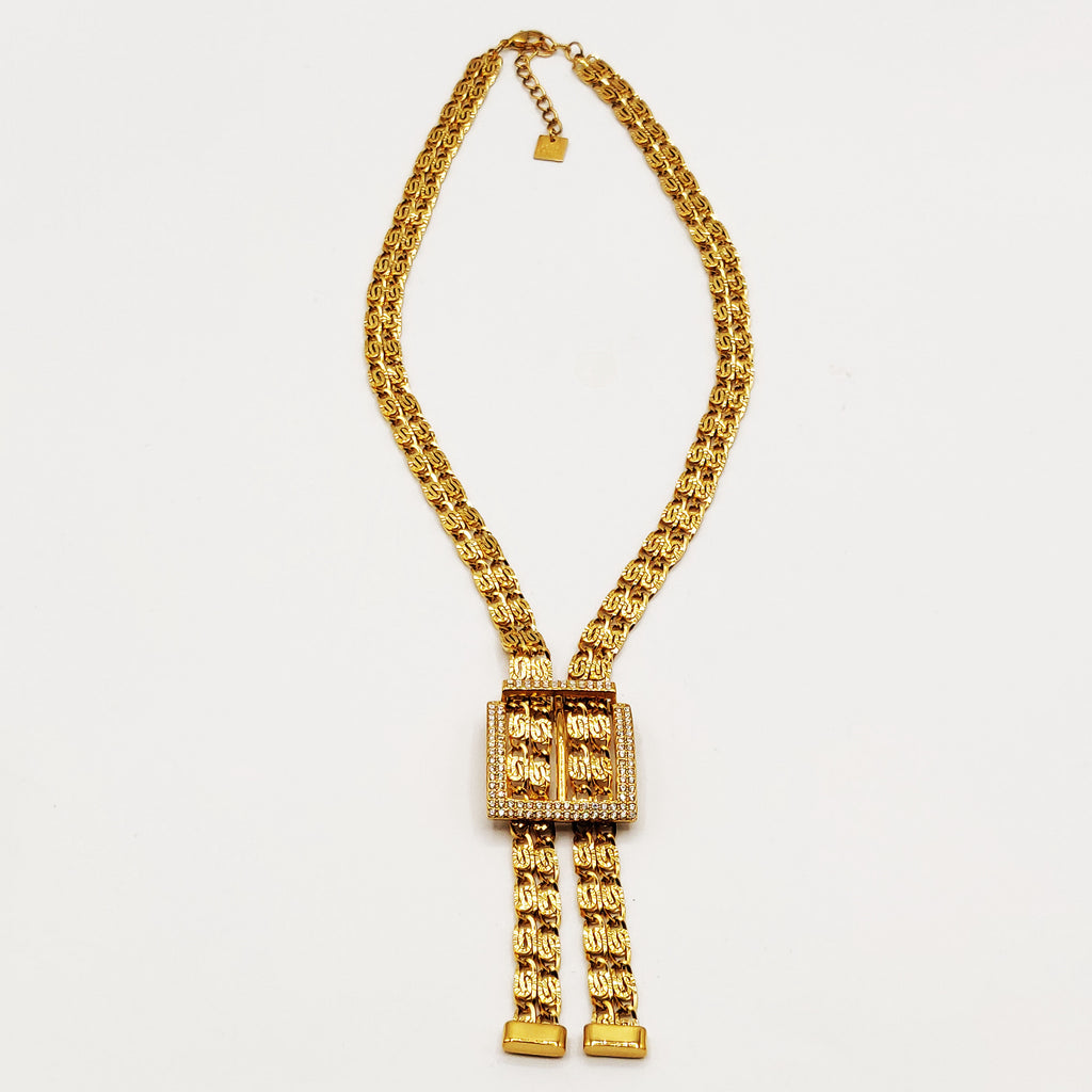 Collier Maille Royale Carré Cristaux Luxe