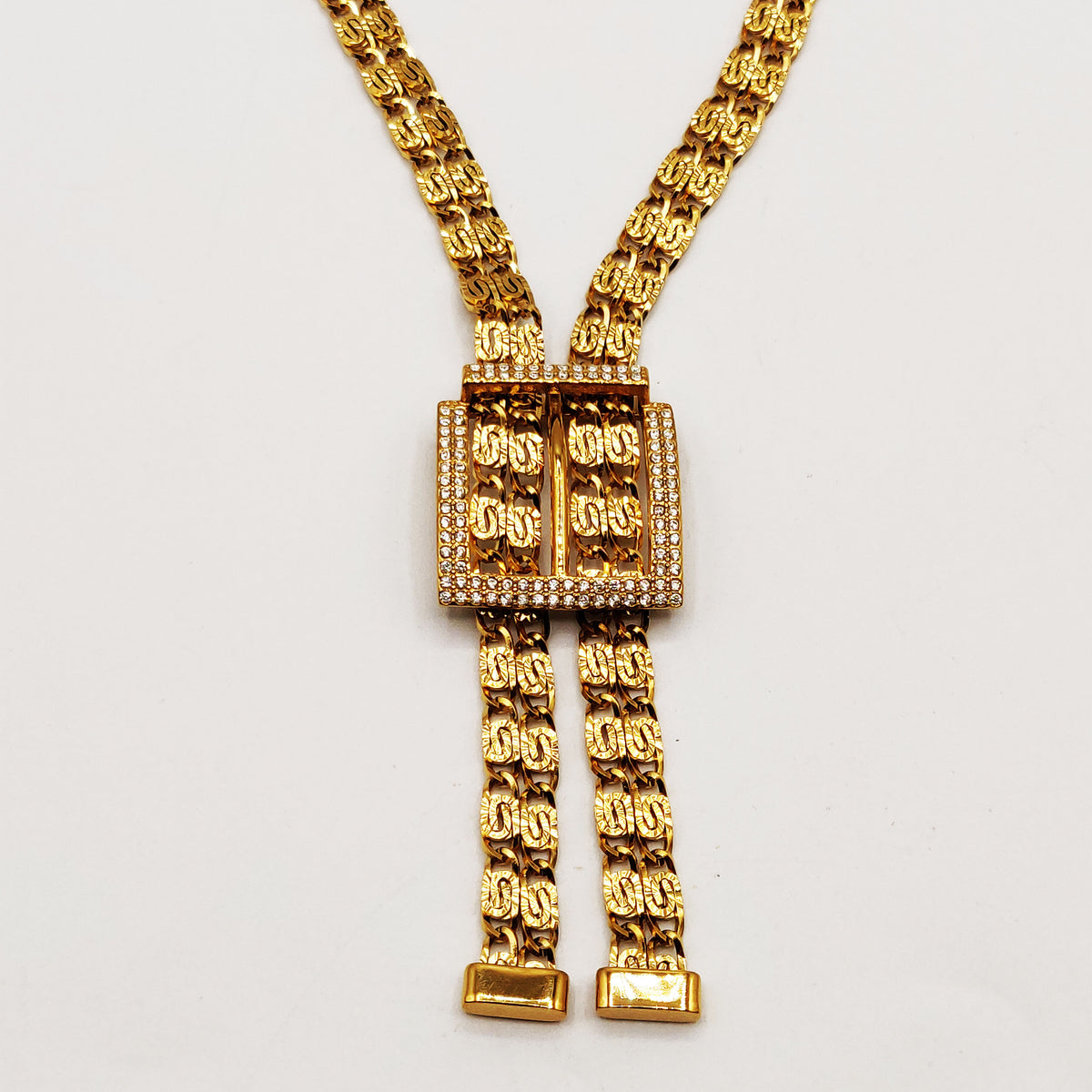Collier Maille Royale Carré Cristaux Luxe