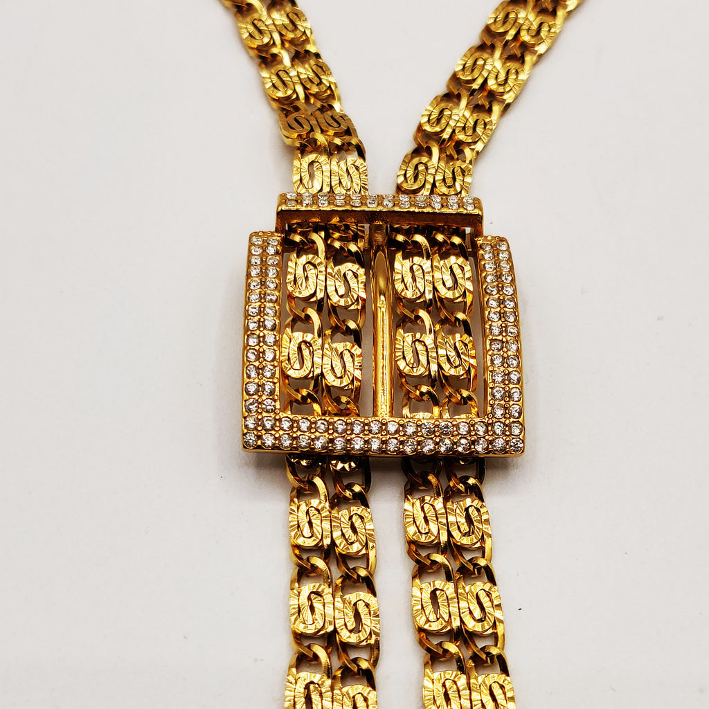 Collier Maille Royale Carré Cristaux Luxe