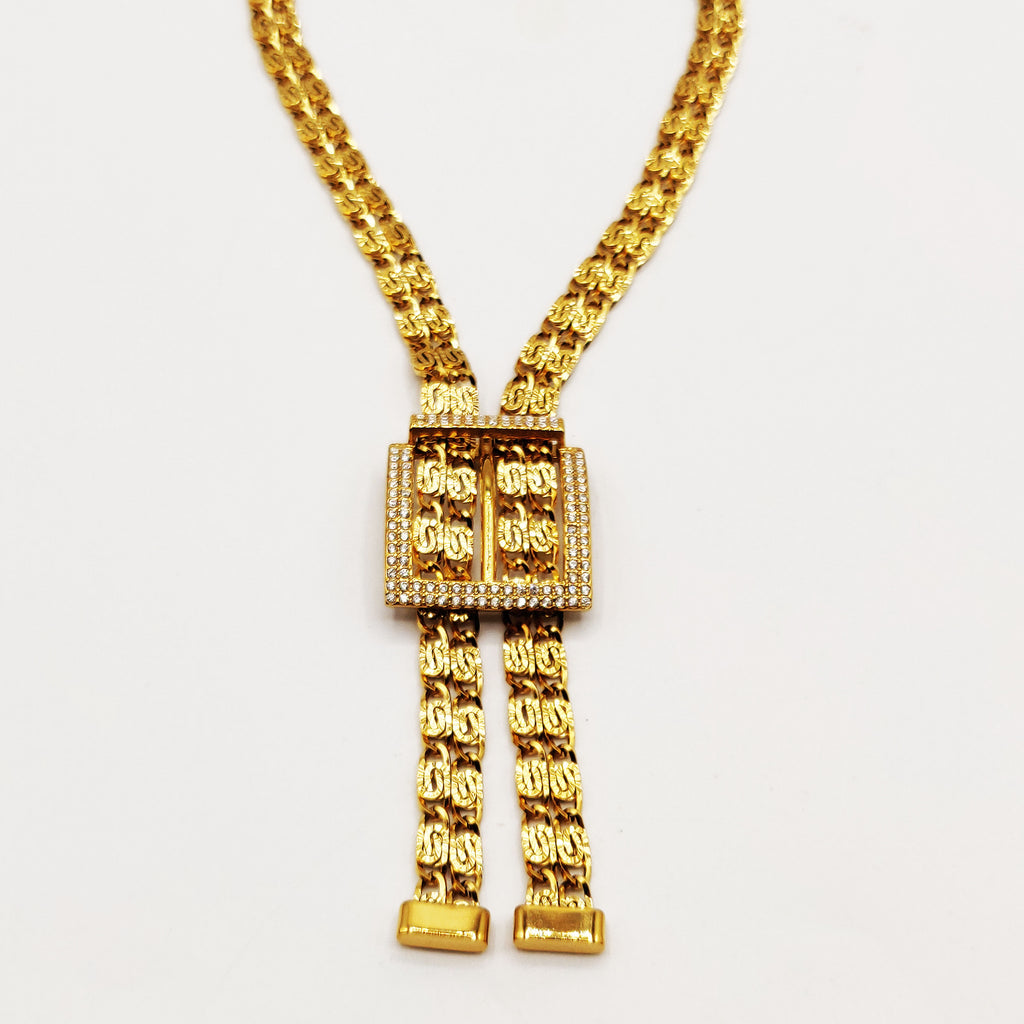 Collier Maille Royale Carré Cristaux Luxe