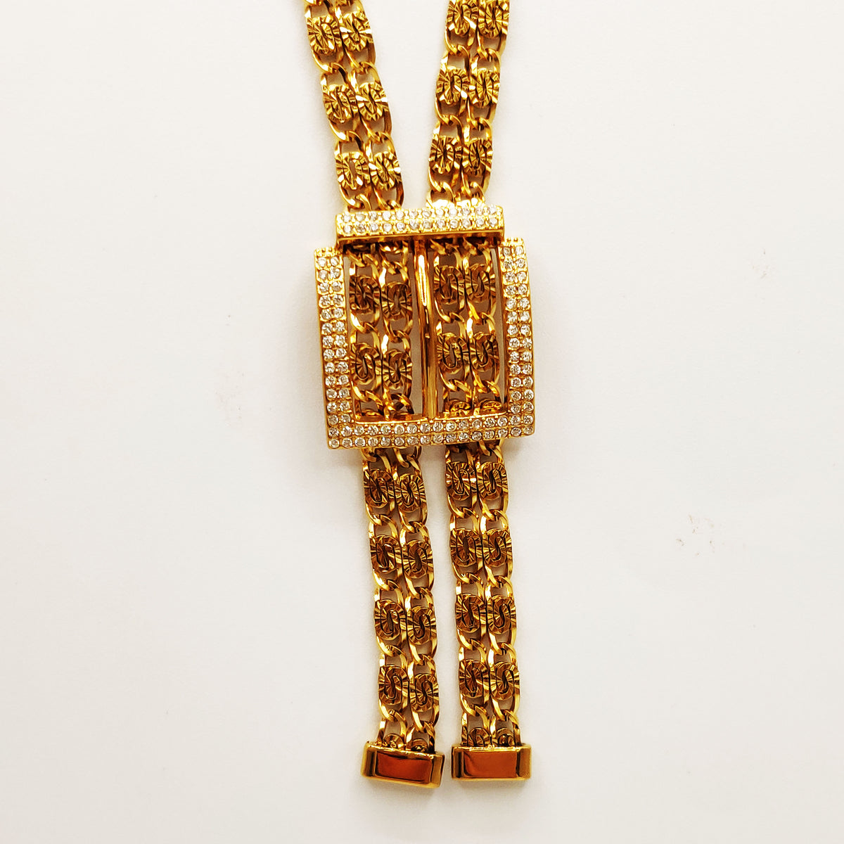 Collier Maille Royale Carré Cristaux Luxe