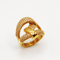 Bague Boucle Rigide Cristaux Luxe