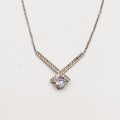 Collier X Cristaux et Gros Cristal Luxe Argenté