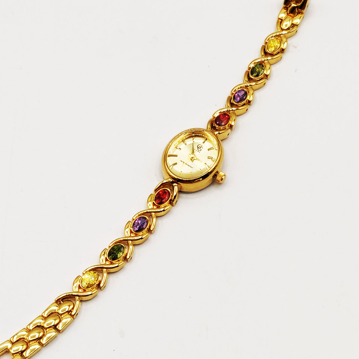 Montre GG Luxe FB1726 Fond Doré Pierres Multicolores